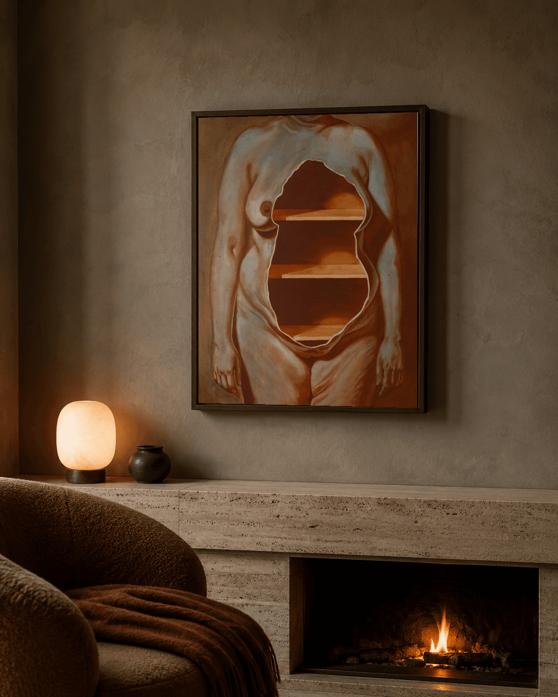 Shelf displayed in a room